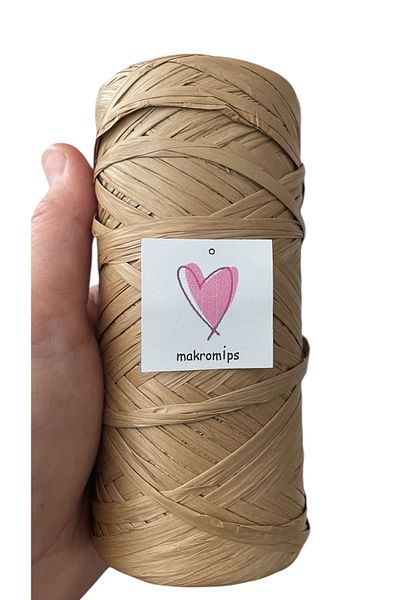 Makromİps Premium (150 GR) Συνθετικό Πολυεστέρας Raffia Paper Rope Basement Leather Look Milano Equivalent Bag