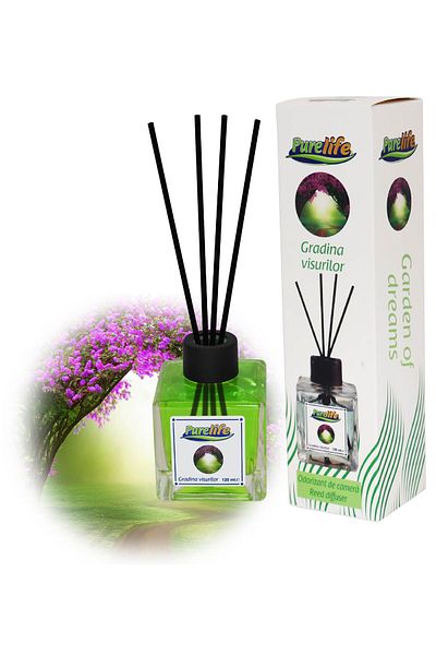 PureLife Purelife room freshener with sticks, 120ml, garden of dreams