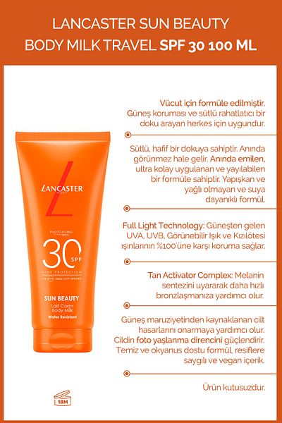 Lancaster Protective Sun Milk Spf30 100 ml for a Healthy and Young Skin