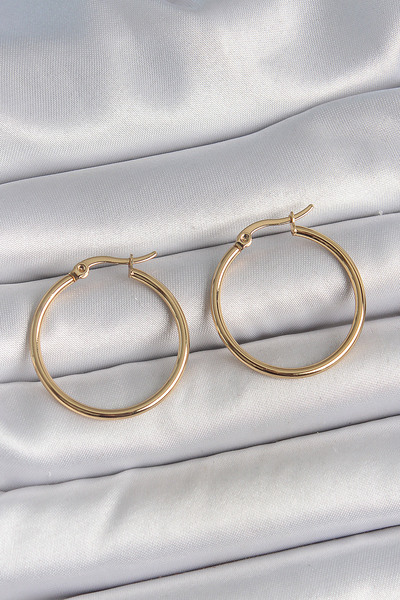 Epilons 316 Steel Gold Color 27 mm Hoop Model Women's Earrings - Tj-Bkp10508 ...