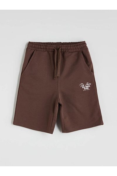 LC Waikiki Lcw Kids Brown Elastic Waist Boys Shorts 2-Pack