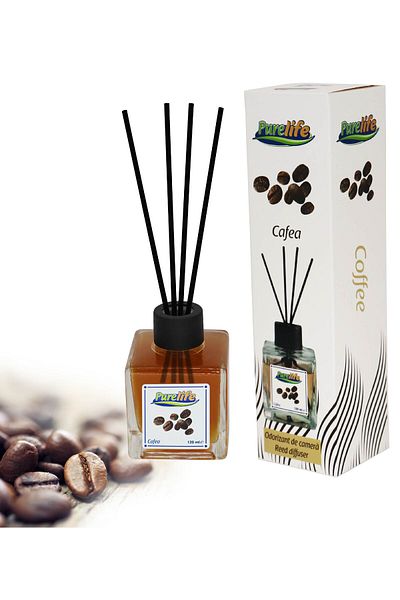 PureLife Purelife room freshener with sticks, 120ml, coffee