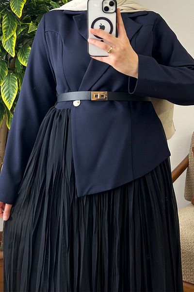 Nees Double-breasted Chiffon Dress