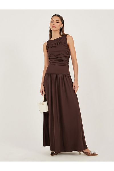 Styli Red Sleeveless A-Line Maxi Dress