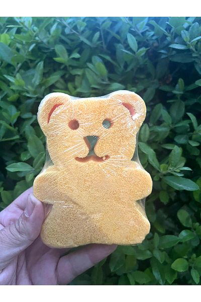aralmini Self-Soap Scented Shower Sponge with Teddy Bear Figure Special for Children