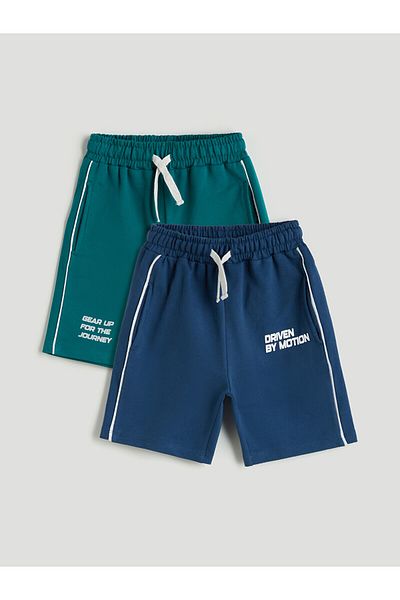 LC Waikiki Pantaloni scurți imprimați cu talie elastică pentru bebeluși, 2 piese