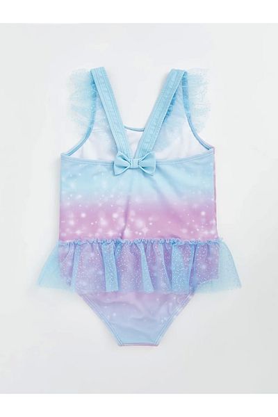 LC Waikiki LCW Kids Blue Elsa εμπριμέ μαγιό για κορίτσια