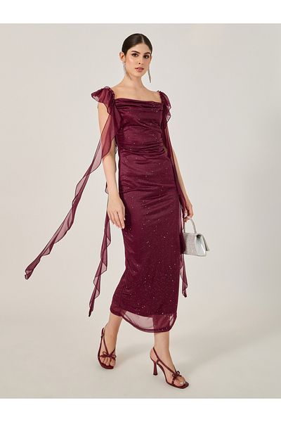 Styli Glitter Sleeveless Midi Dress