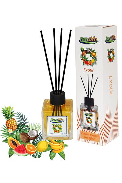 PureLife Purelife room freshener with sticks, 120 ml, Exotic