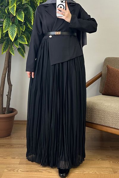 Nees Double-breasted Chiffon Dress
