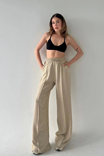 Butik Sofia Linen Palazzo Pantaloni cu picioare lungi Tiril Tiril Draping