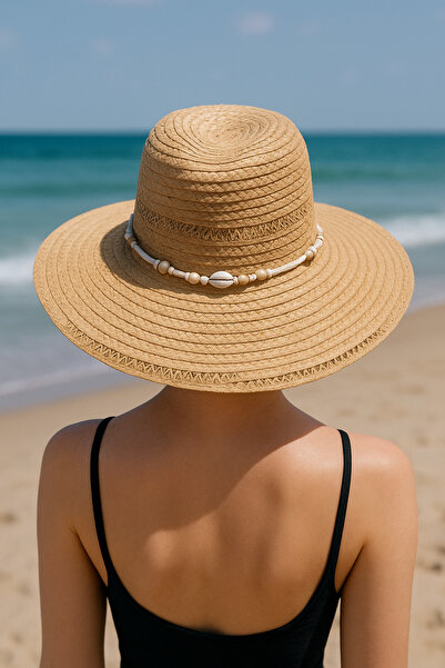 LAGRANZE Pălărie de plajă Pălărie de paie premium cu accesorii scoici