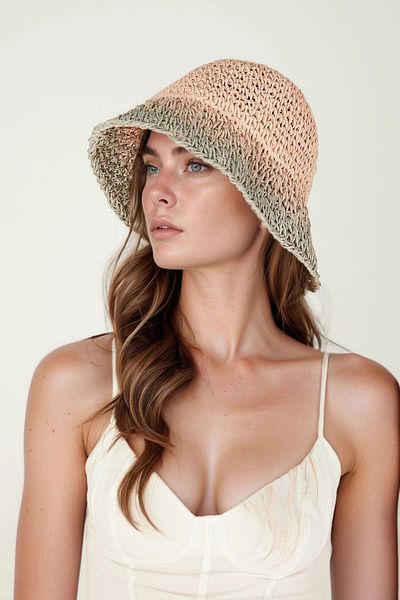 bacc Powder Hand Knitted Straw Hat Bcnsv-2514404