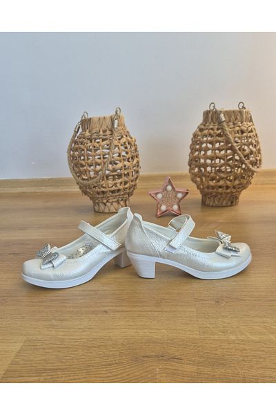lemsel White Anatomical Sole Stylish Heeled Girls' Shoes
