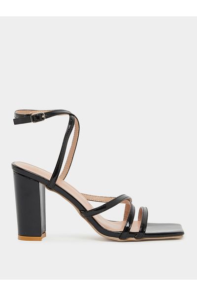 Styli Criss Cross Strappy Block Heel Sandals
