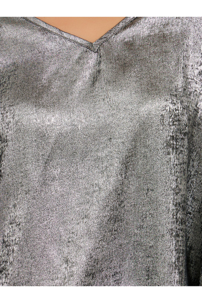 Styli V-Neck Puff Sleeve Regular Fit Blouse