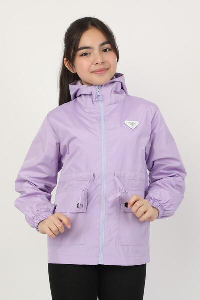 ASYAKİDS CLUB Εποχιακό αδιάβροχο για κορίτσια με κουκούλα και τσέπες με επένδυση