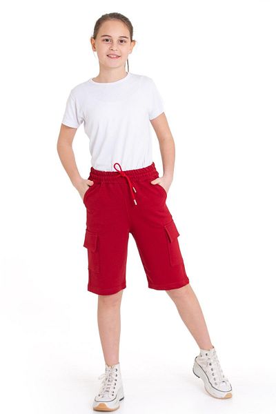 ASYAKİDS CLUB Girl's Summer Combed Cotton Sports Capri with Pockets