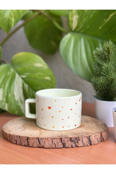 Cupova Yellow Mug with Heart, Valentine's Day, Birthday, Gift