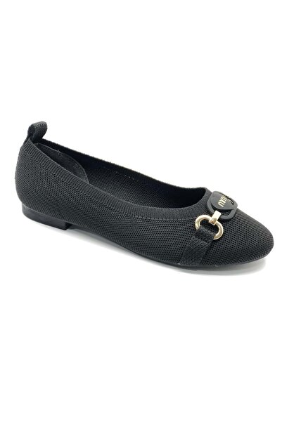 Kocamanlar Ayakkabı Feles pletene Sa detaljem kopče ženske Baletanke cipele CRNE