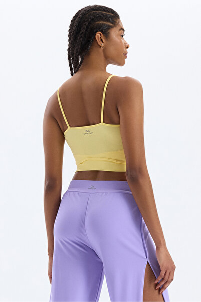 COMEUP Double Layered Thin Strap Crop Top Sun Yellow
