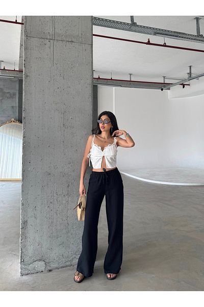 İmpavido Linen Loose Cut Pants Women's Trousers