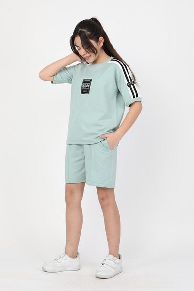 ASYAKİDS CLUB Girl's Summer Sports T-Shirt Capri Suit