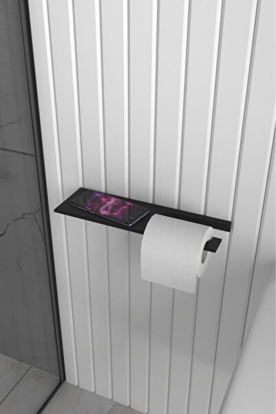 Grandmix Suport pentru hârtie igienică din metal cu montare pe perete cu raft...