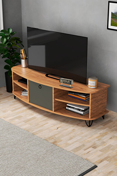 GOLDFALEZ Tv Sehpası Tv Ünitesi 136 Cm Atlantik Çam Antrasit Vienna 5007