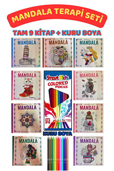 GÖNÜL YAYINCILIK Gönül Küçükler Ve Büyükler Için Mandala Boyama Kalemi 9 Kitap