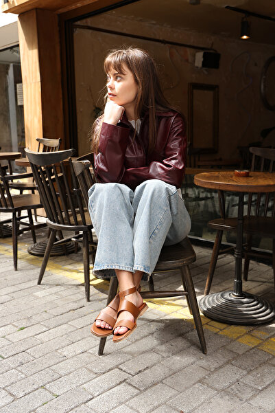 Dericlub Women's Ankle Strap Sandals Real Leather