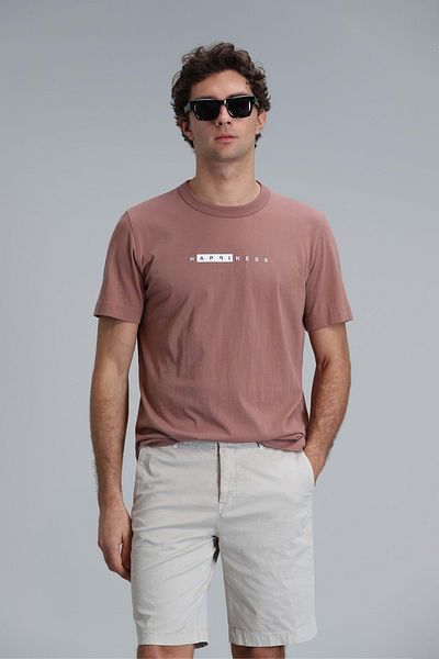 Lufian 111020206 Kane Modern Graphic T-shirt Ανδρικό T-shirt Cinnamon