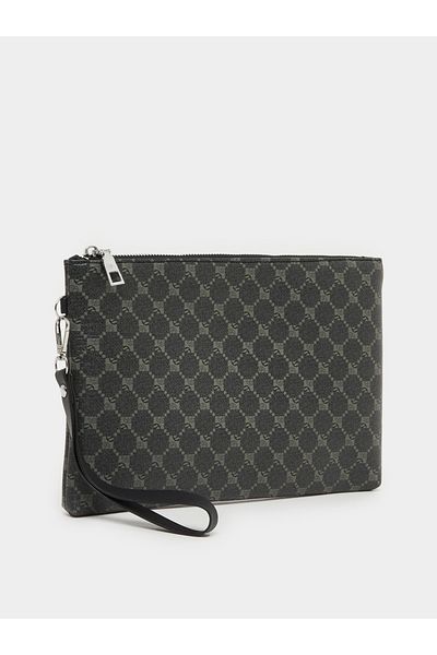Styli Black Abstract printed handbag
