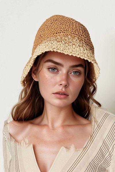 bacc Camel Hand Knitted Straw Hat Bcnsv-2514404