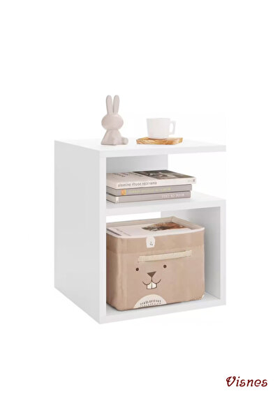 VISNES Komodin Yan Sehpa Yatak Yanı Dekoratif Raf Salon Sehpa Kitaplık