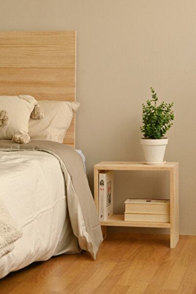 ostende Doğal Ahşap Yatak Yanı & Koltuk Yanı Sehpa – Yan Sehpa - Komodin 45 x...