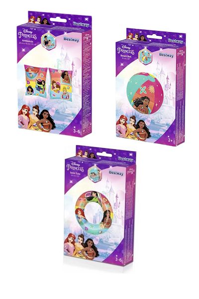 BESTWAY Princess Sleeve + Bagel + Beach Ball Set 3-6 Years