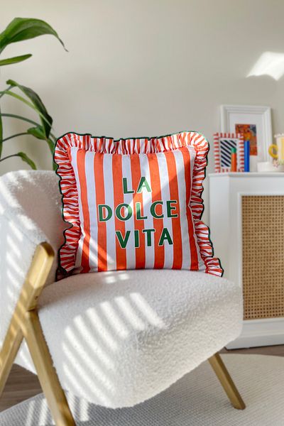 RİTMOHOME Διακοσμητικό μαξιλάρι La Dolce Vita Frilly Vintage, Country, Scandinavian, Bohemian 50x50 (ΓΕΝΙΜΕΝΟ ΕΣΩΤΕΡΙΚΟ)