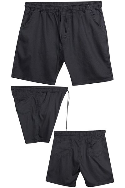 marufshop Men's Lycra Lace-Up Denim Shorts with a Fitted Fit Suitable for Large Sizes 120 - 157 Kilos