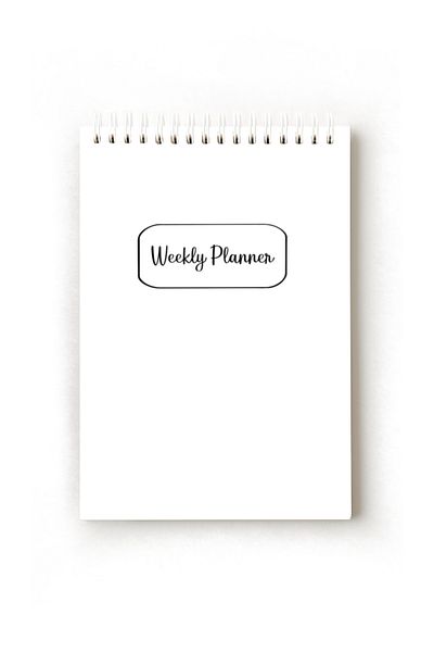 Handeto Kraft Plain Minimalist English Weekly Planner, Weekly Planner, A5 Planner, Spiral Planner, Ring Binder
