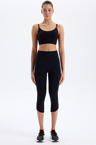 COMEUP Κολάν συσφιγκτικό Crop Boy με λεπτομέρεια ζακάρ, μαύρο