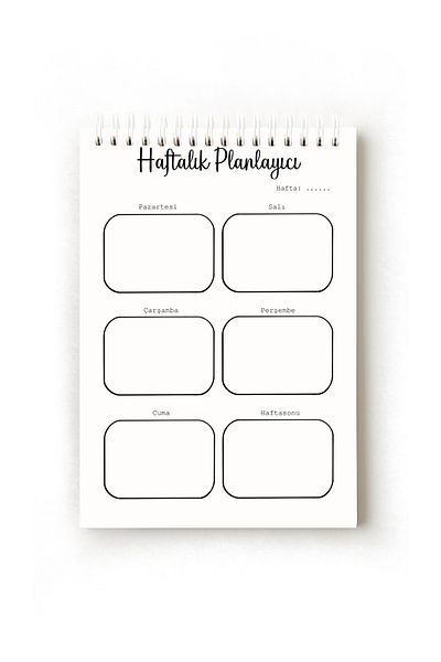 Handeto Kraft Simple Minimalist Turkish Weekly Planner, Weekly Planner, A5 Planner, Spiral Planner, Ring Binder