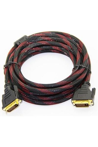 Generic كابل DVI 24+1 دبوس ذكر إلى ذكر، 3 أمتار، أحمر وأسود