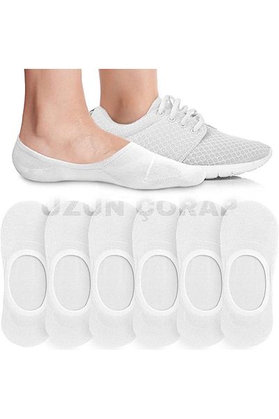 UZN SOCKS 8 Ζεύγη Βαμβακερές κάλτσες μπαλαρίνας - Κρυφές κάλτσες Λευκές