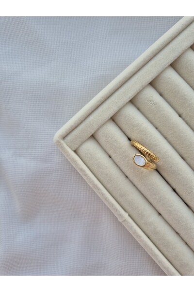 Panelya حلقة تصميم قابلة للتعديل تلتف حول الإصبع باللون الأبيض اللامع