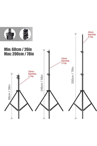 AZT 2 li Ürün Reklam Moda Makyaj Stüdyo için 70cm Octagon Softbox 130w Ampullü Led Sürekli Işık Seti