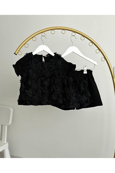 KOKOŞ BEBEK Rose Detailed Skirt Set