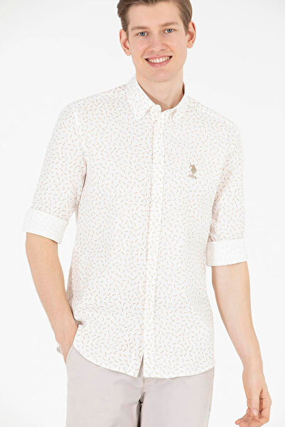 U.S. Polo Assn. Πόλο Ασν. Ανδρικό πουκάμισο Chia Camel 1579418