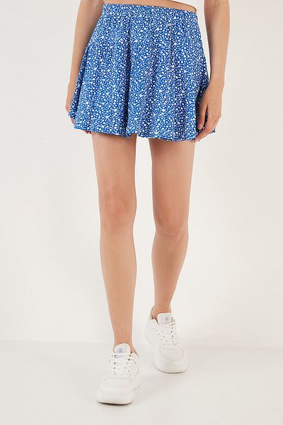 Lela Patterned Elastic Waist Slim Fit Mini 2 Pack Shorts Skirt Shorts Skirt 5864024S2