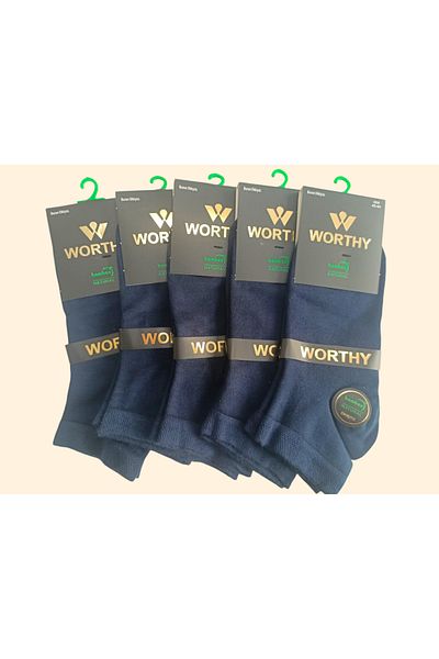 WORTHY SOCKS Комплект от 5 мъжки безшевни бамбукови чорапи до глезена